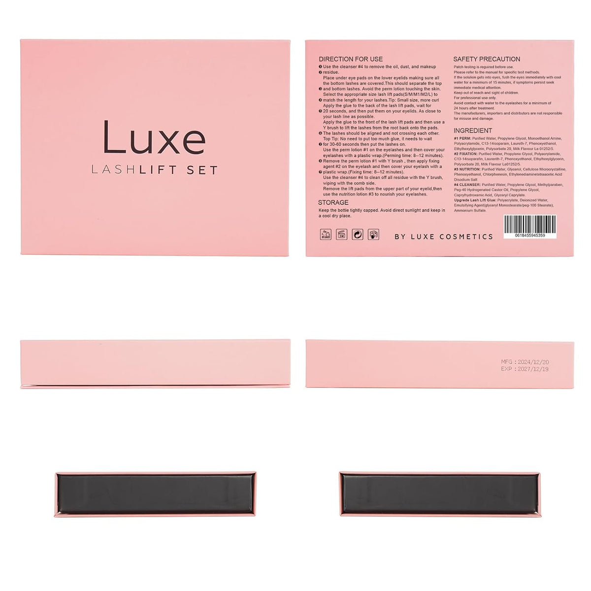 Luxe Cosmetics - Lash Lift Kit - Complete Set for Eyelash Lifting - New Pro Version - Easy to Apply and Long Lasting Finish - Professional Results up to 8 Weeks