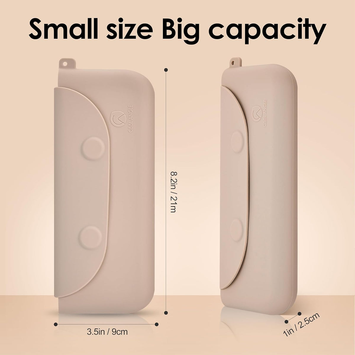 Silicone Makeup Brush Holder Large Travel Makeup Brush Case Original Design Brushes Holder with Magnetic Closure Khaki