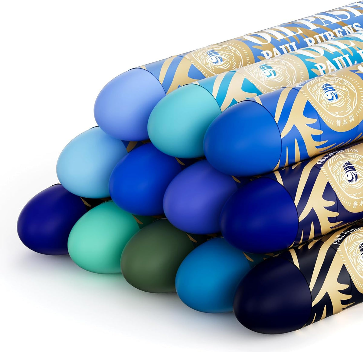 Paul Rubens Large Oil Pastels Set - 12 Ocean Colors (0.79" x 4.72" Jumbo Sticks), Vibrant, Creamy Texture and Blends Easily for Artists, Students and Professionals, Ideal for Filling in Large Areas