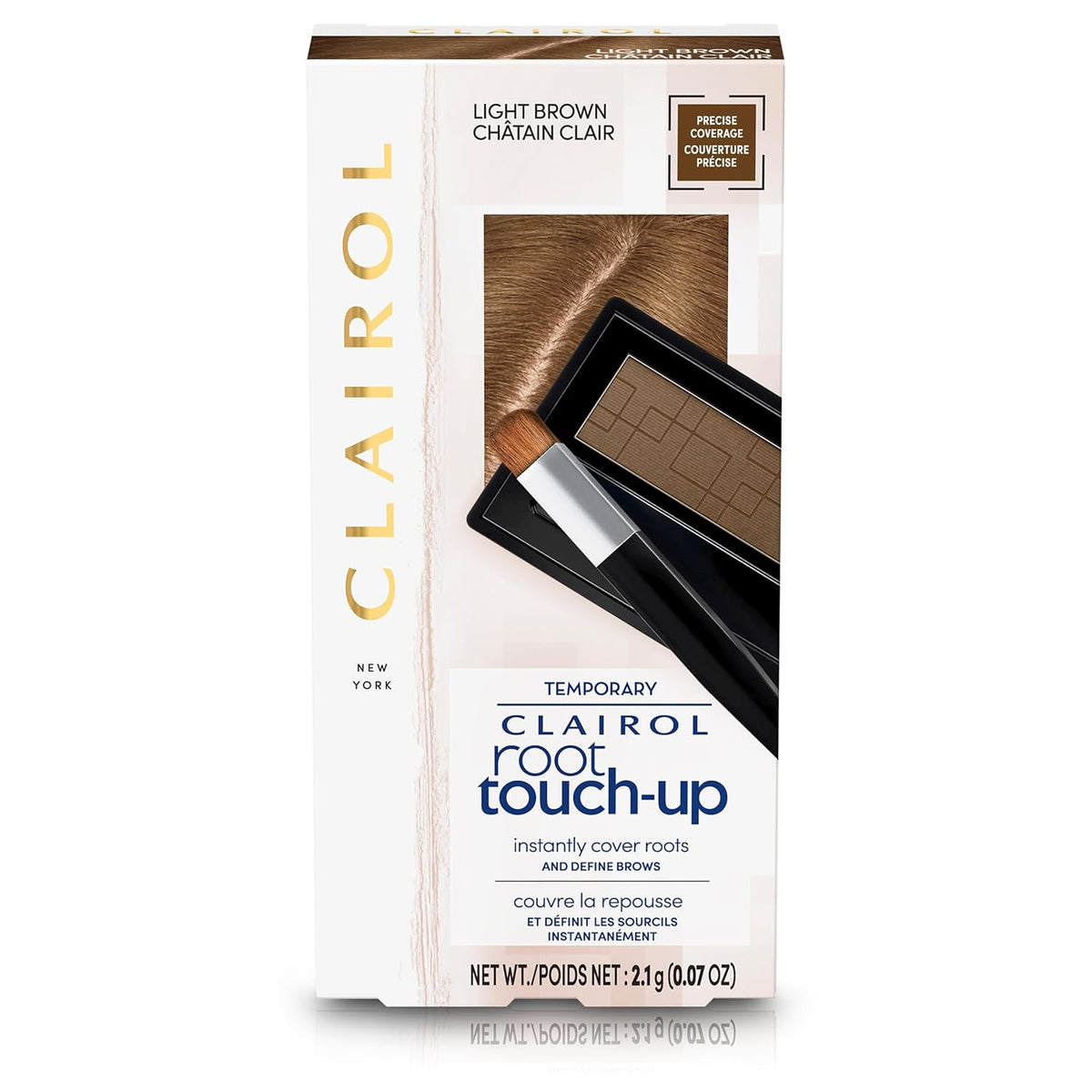 Clairol Root Touch-Up Temporary Concealing Powder, Light Brown Hair Color, Pack of 1