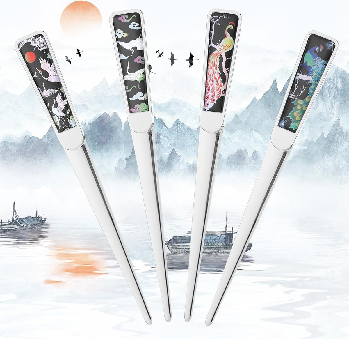4 Pieces Letter Opener Knife Stainless Steel Envelope Openers Lightweight Mail Opener Tool Slitters Letter Knives for Office Home School Supplies (Retro Style)