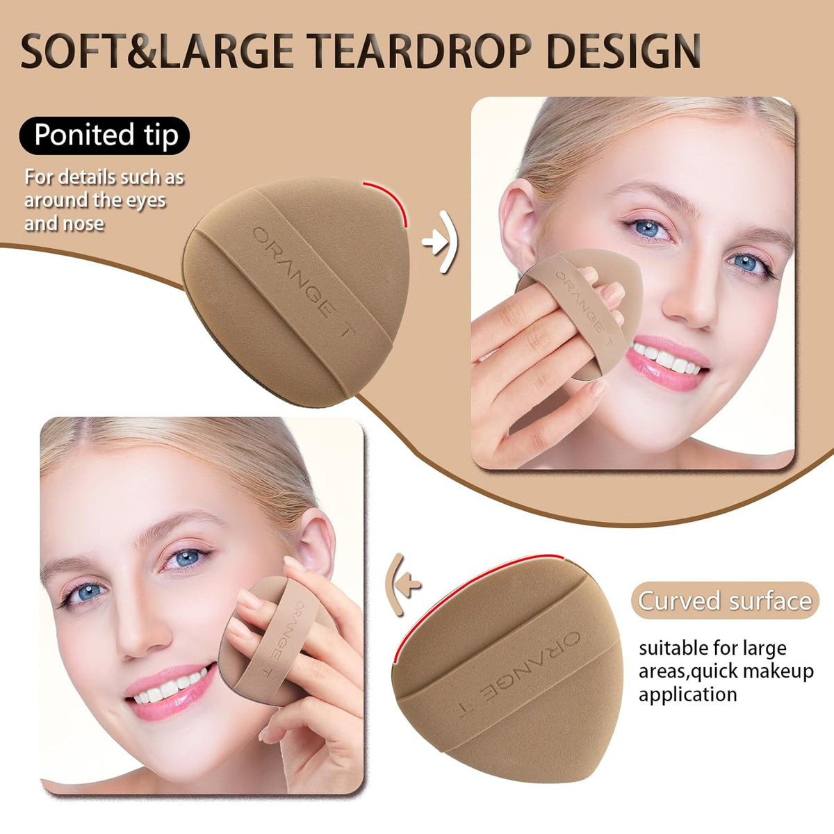 Lilystar 2 Pcs Makeup Sponge Puff for Foundation Concealer and Powder Soft Foundation Sponge Cosmetic Blender Sponge Body Setting Loose Powder Beauty Makeup Tool with Case (Black)