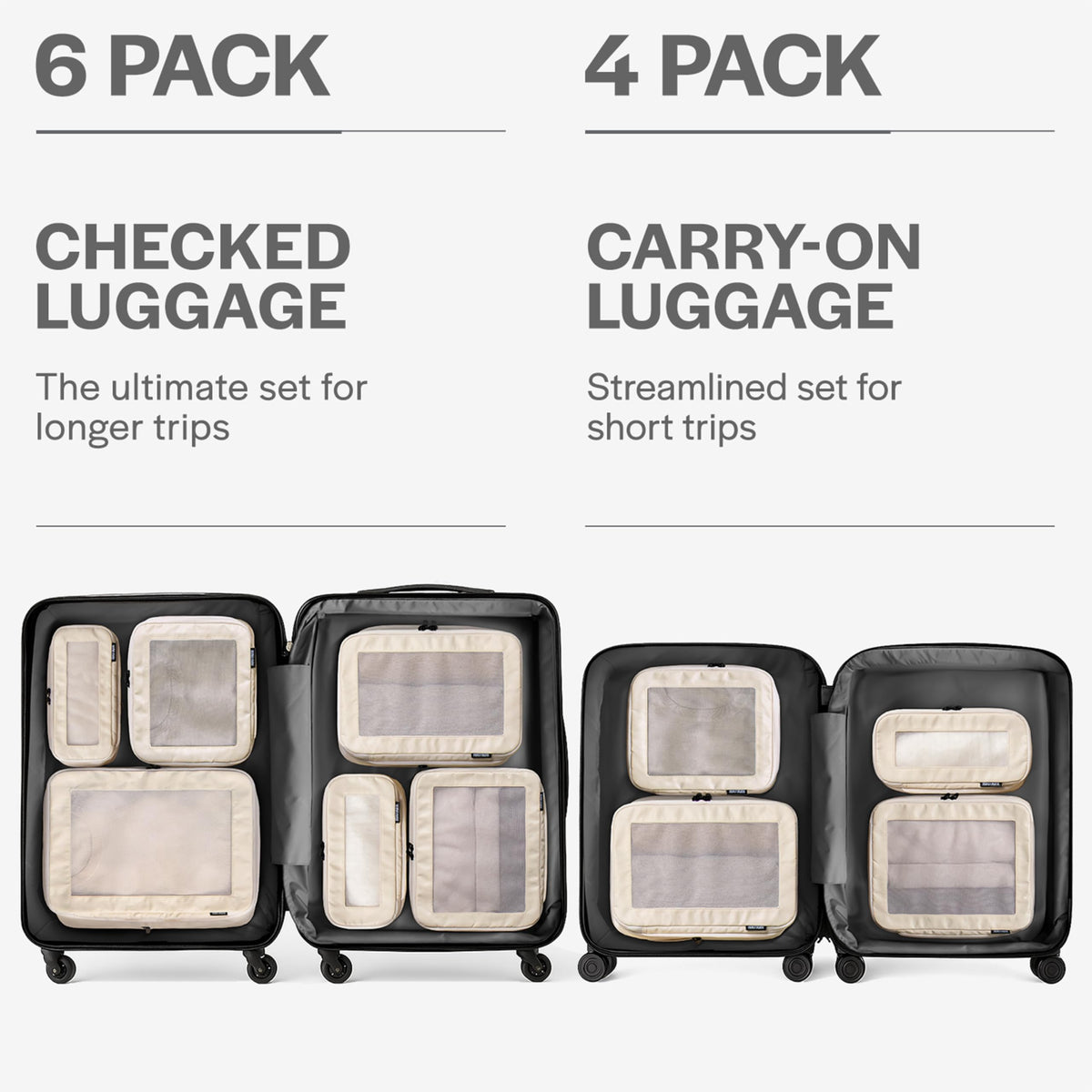 Aerotrunk Compression Packing Cubes for Travel, 2-Pack, Black