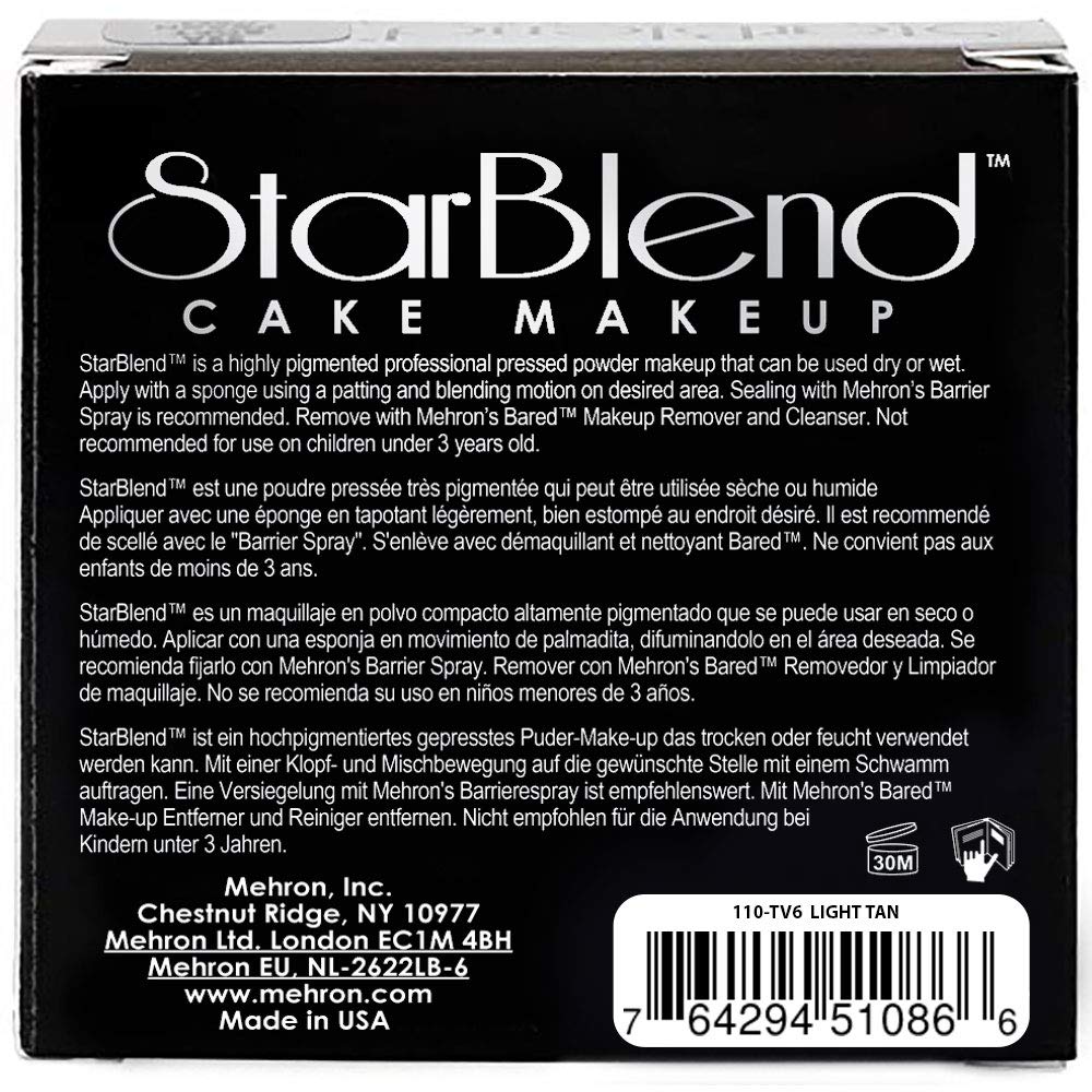 Mehron Makeup StarBlend Cake (2 oz) (Light Tan)