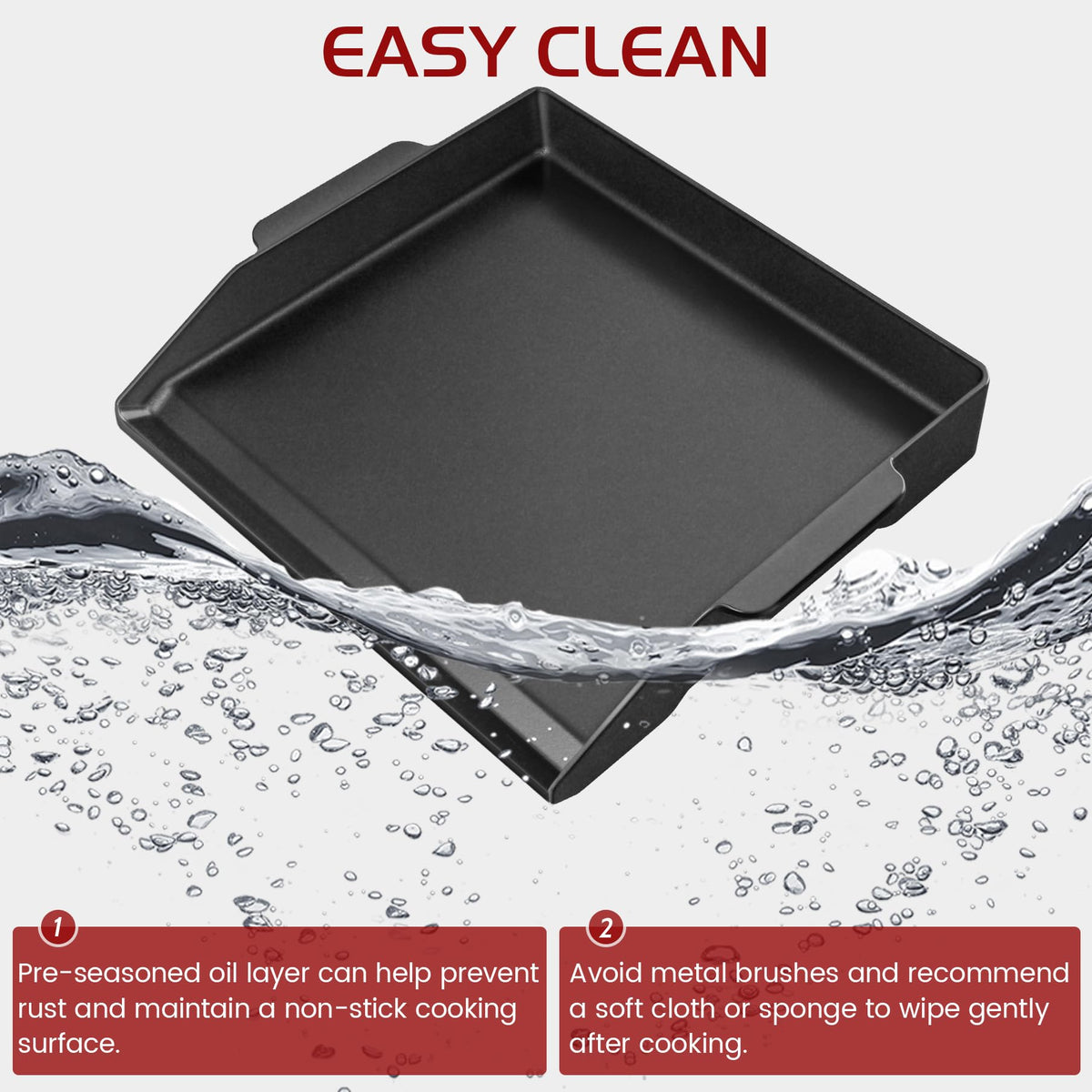 Cast Iron Griddle for Gas Grill Stove Top Plate Universal Flat Griddle Insert Stovetop Skillet Charcoal Electric Range Oven Large Cooking Pan Replacement Outdoor Camp Camping Part 23" x 16"