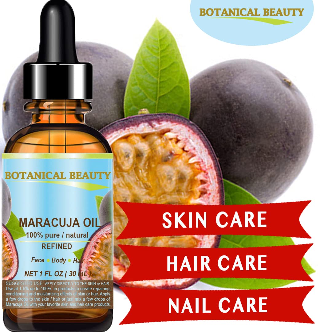 MARACUJA OIL 100% Pure Natural Cold Pressed Undiluted for Face, Skin, Hair, Body, Lip, Nails 0.5 Fl.oz.- 15 ml Rich in Vitamin C