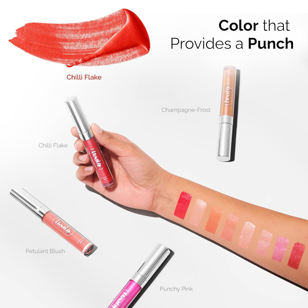 LuxeLip™ Matte Lipstick, Hydrating Non-Sticky Lip Gloss for Luminous Shine & Moisturized Lips, Lightweight, Long-Lasting Glossy Finish, Cruelty-Free Lip Makeup for Women (Chili Flake, 8ml)
