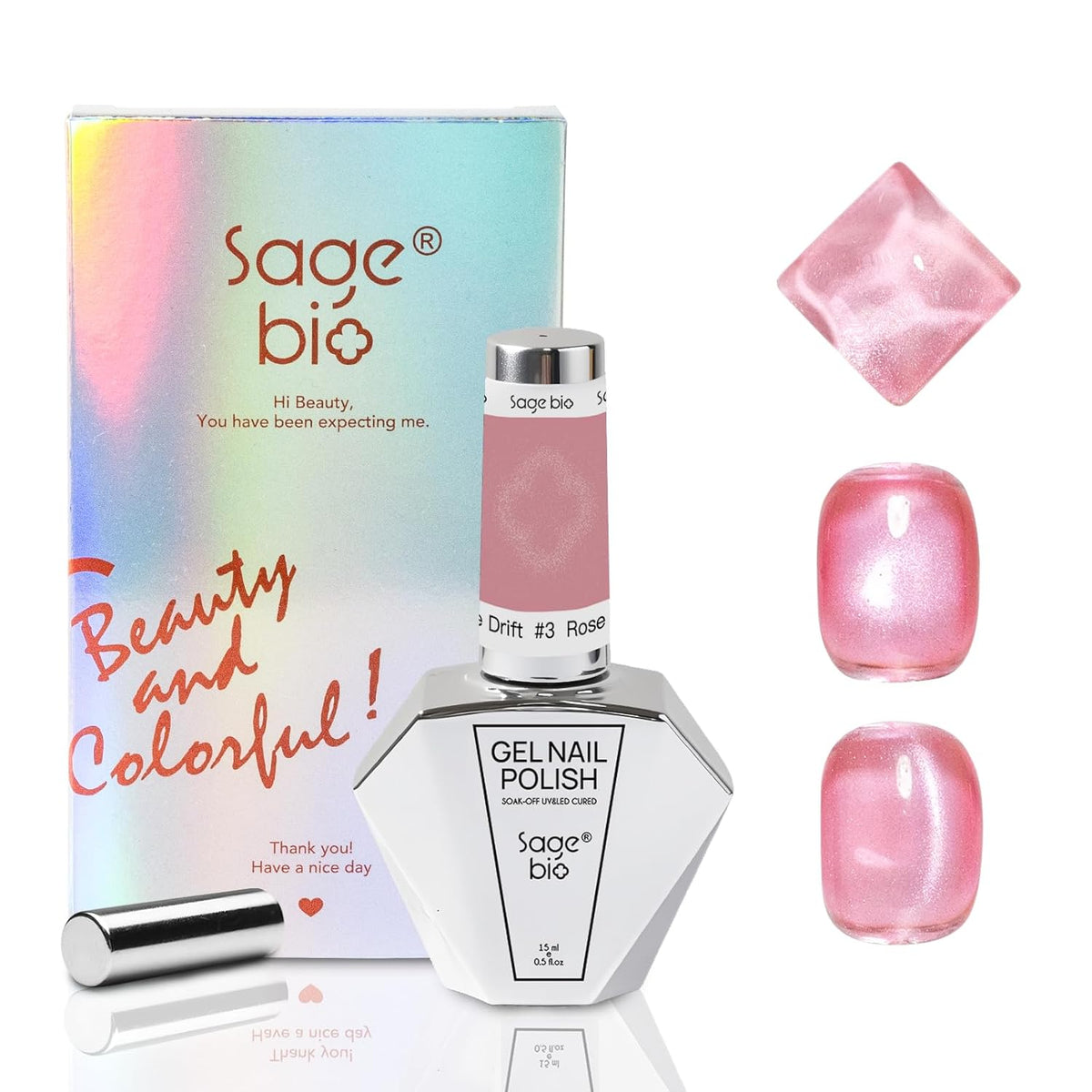 15ml Cat Eye Gel Nail Polish with Magnet Shimmer Glass Bead Effect 11