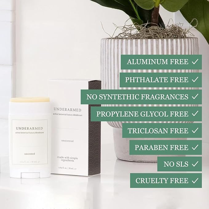 Underarmed Lavender + Eucalyptus Aluminum-Free Deodorant, Coconut + Essential Oils, Baking Soda, Raw Honey & Mineral Salt | Non-GMO Vegan Formula For Women & Men