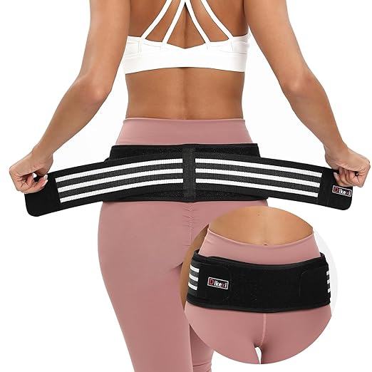 Sacroiliac SI Joint Hip Belt for Women Men-Alleviate Sciatica|Pelvic|Back|Lower Back Support, Pelvic Support Belt, Adjustable Lumbar Pain Relief, Trochanter Belt, Black, S(Hip Size 25-40")