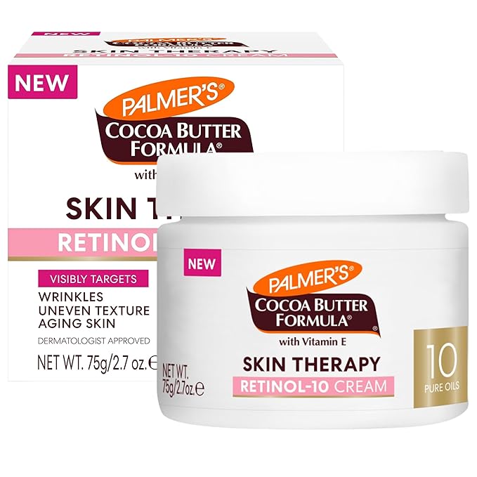 Palmer's Cocoa Butter Formula Face Cream, Skin Therapy Retinol-10 Moisturizer, 2.7 Oz, Vitamin E & Hyaluronic Acid, Helps Reduce Fine Lines & Uneven Skin Tone, 48Hr Moisture, Dermatologist Approved