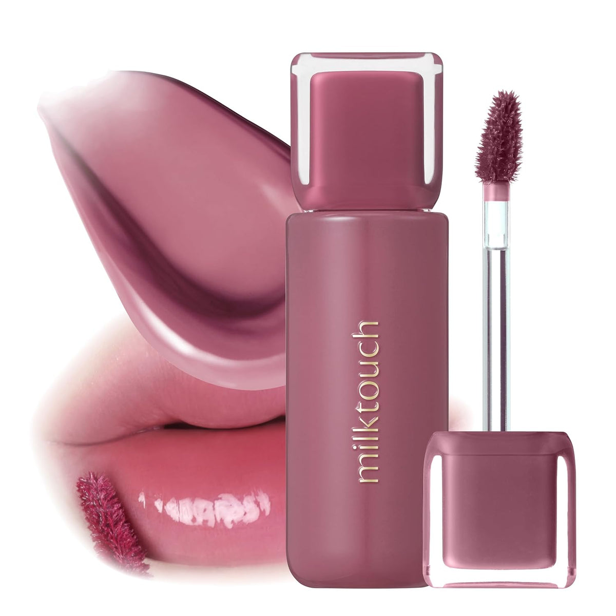 MILKTOUCH Jelly Fit Lip Tint (09 Pine Mauve) with Cooling Plumping Effect and Water-Based Non-Sticky Texture | Long Lasting Korean Beauty Lipstain Tinted Gloss Oil Brown K Makeup