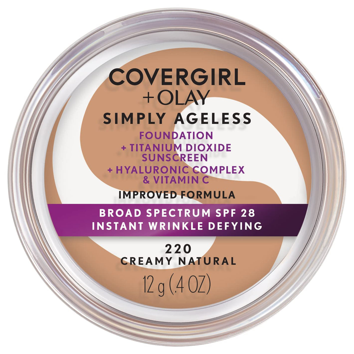 COVERGIRL Simply Ageless Instant Wrinkle-Defying Foundation Creamy Natural 0.44 Fl Oz & Instant Wrinkle Blurring Pressed Powder Classic Ivory 0.39 Oz