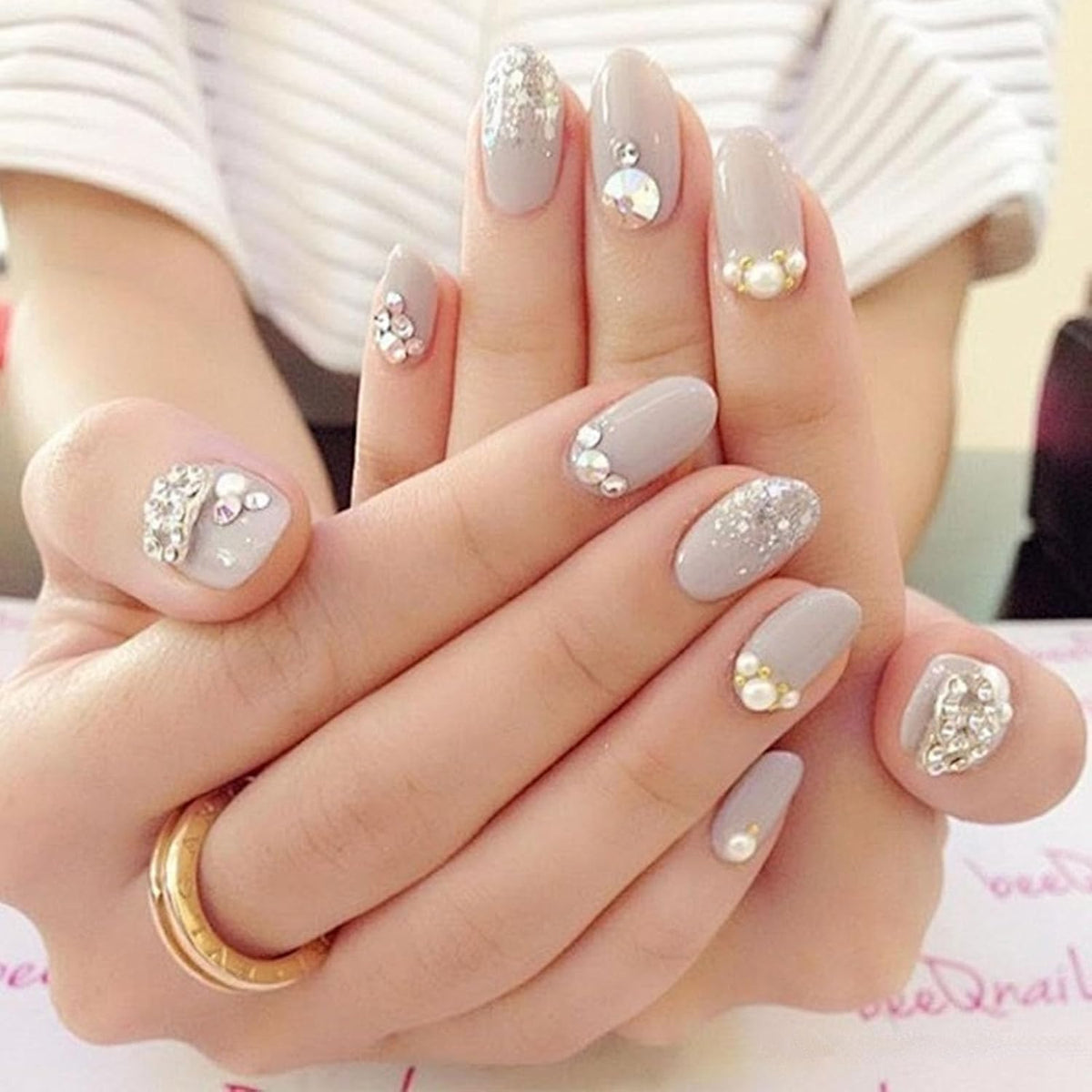 18 Types of 900 Special-Shaped Diamonds + 3200 Flat-Bottomed Nail Rhinestones, Clear Nail Crystal Gems Stone DIY Crafts for Shoes, Clothes, Jewels