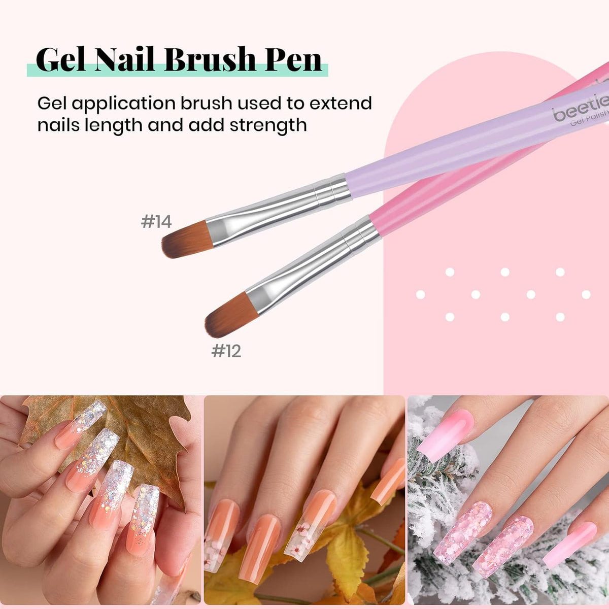 Beetles Gel Nail Brush, 7Pcs Nail Art Brushes, Nail Art Tips Nail Brushes for Nail Art Nail Painting Brush Pen Set for Home and Salon Use Decoration
