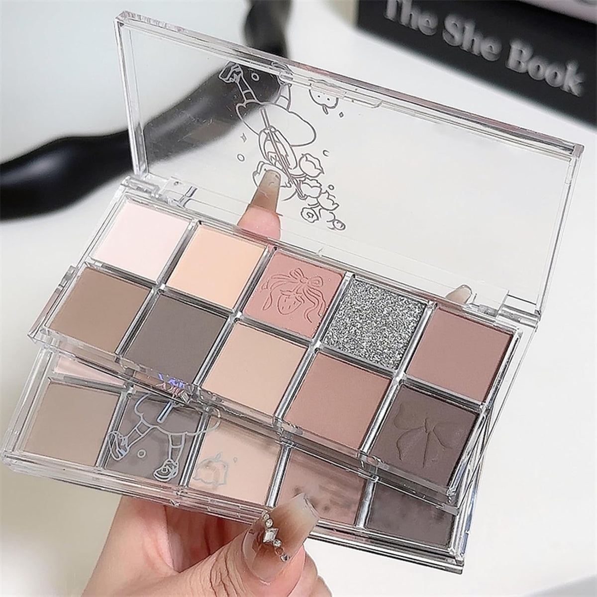 Erinde 10 Colors Eyeshadow Palette Makeup - Matte Shimmer Glitter Eye Shadow, Ultra-Blendable, High Pigmented, Naturing-Looking, Neutral Nude Eyeshadow Pallet with Professional Brush,21
