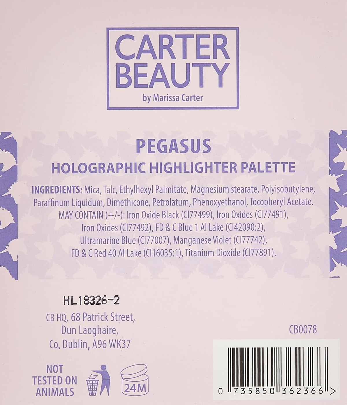Carter Beauty Mini Highlighter Palette | Long Lasting Makeup | Shimmer & Matte Shades (Pegasus)