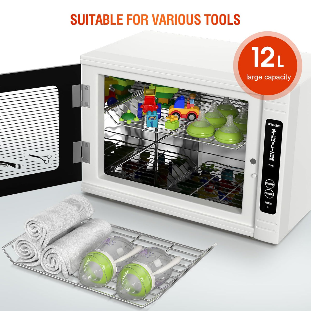 UV Sanitizer Cabinet. UV Light Sanitizer Box with Timer Setting, Suitable for Cleaning of Various Items