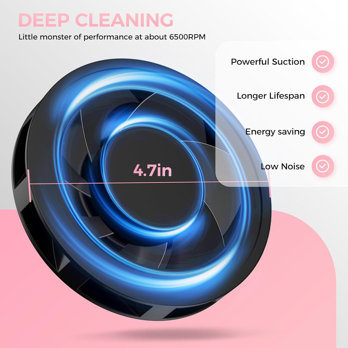Professional Nail Dust Collector, 1600PA Portable Vacuum Fan Dust Collector with Disposable Filter Paper (30 Pcs) for Nail Polishing & Manicure Pedicure, Low Noise, Nail Salon & Home - Pink