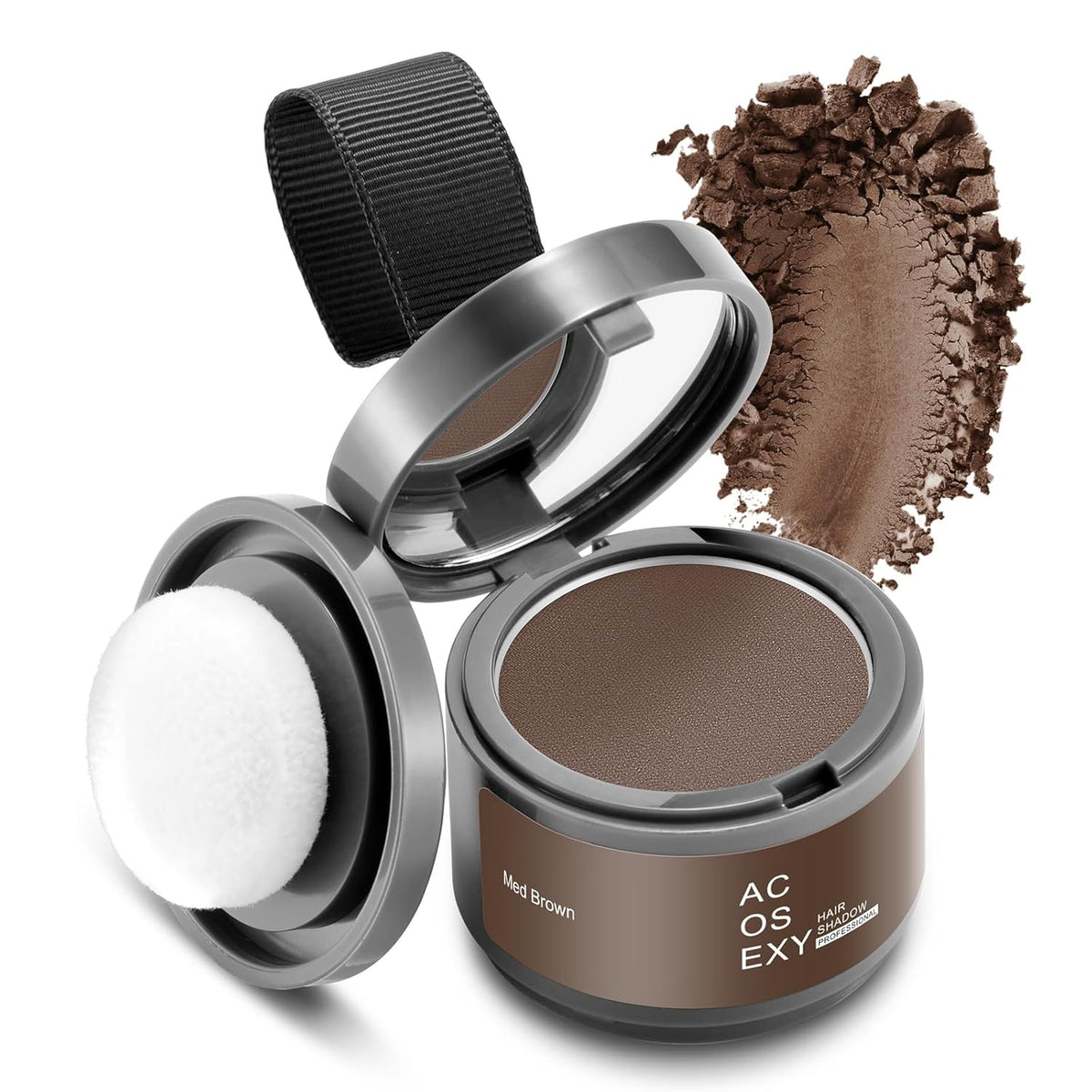 Root Touch Up Powder, Hairline Shadow Concealer for Women's Eyebrows and Men's Beard Lines, Covers Bald Spots (Medium Brown)