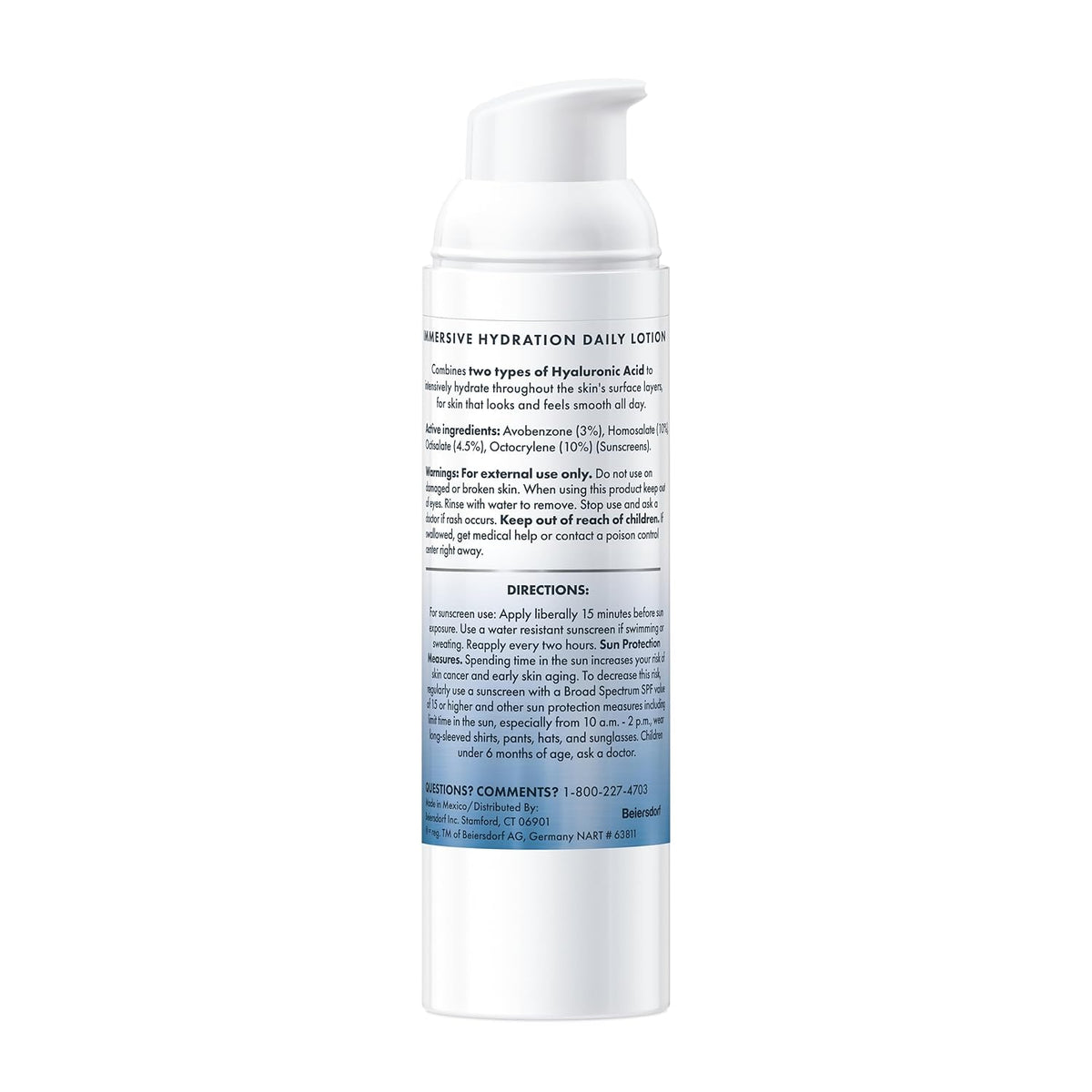 Eucerin Face Immersive Hydration Daily Face Lotion Broad Spectrum SPF 30 Sunscreen, Daily Moisturizer with Hyaluronic Acid Smooths Fine Lines and Wrinkles, 2.5 Fl Oz Bottle