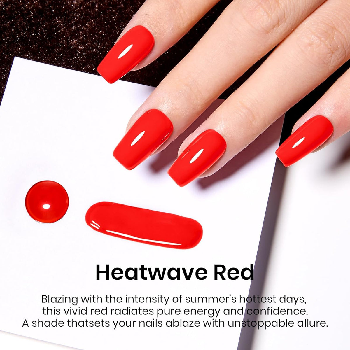Beetles Red Gel Nail Polish – 15ml Classic Bright Red Soak Off UV LED Gel Polish Same Color Bottle for Salon DIY Manicure Gift for Women