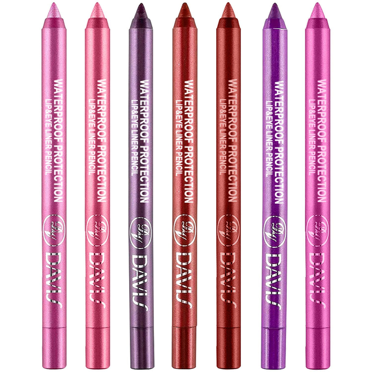 7 Colorful Eyeliner Pen Set, Eye Shadow Pencil, Pearl Eyeliner Kit Metallic Glitter Colored Eye liner for Women Eye&Lip Liner Professional Waterproof Eye Makeup (7PCS C)