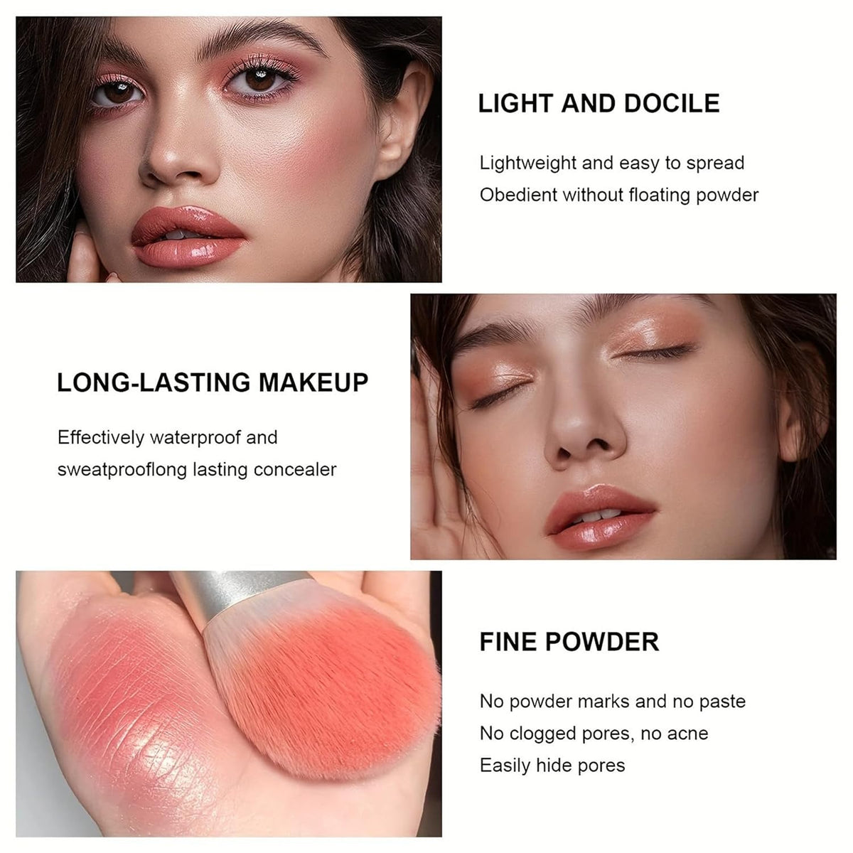 6 Colors Cream Blush Palette + 6 Colors Concealer Cream Contour Palette, Carla Secret Makeup Palette, Foundation Palette with 11 Pcs Makeup Brush Set, Long Wearing Blendable Full Coverage