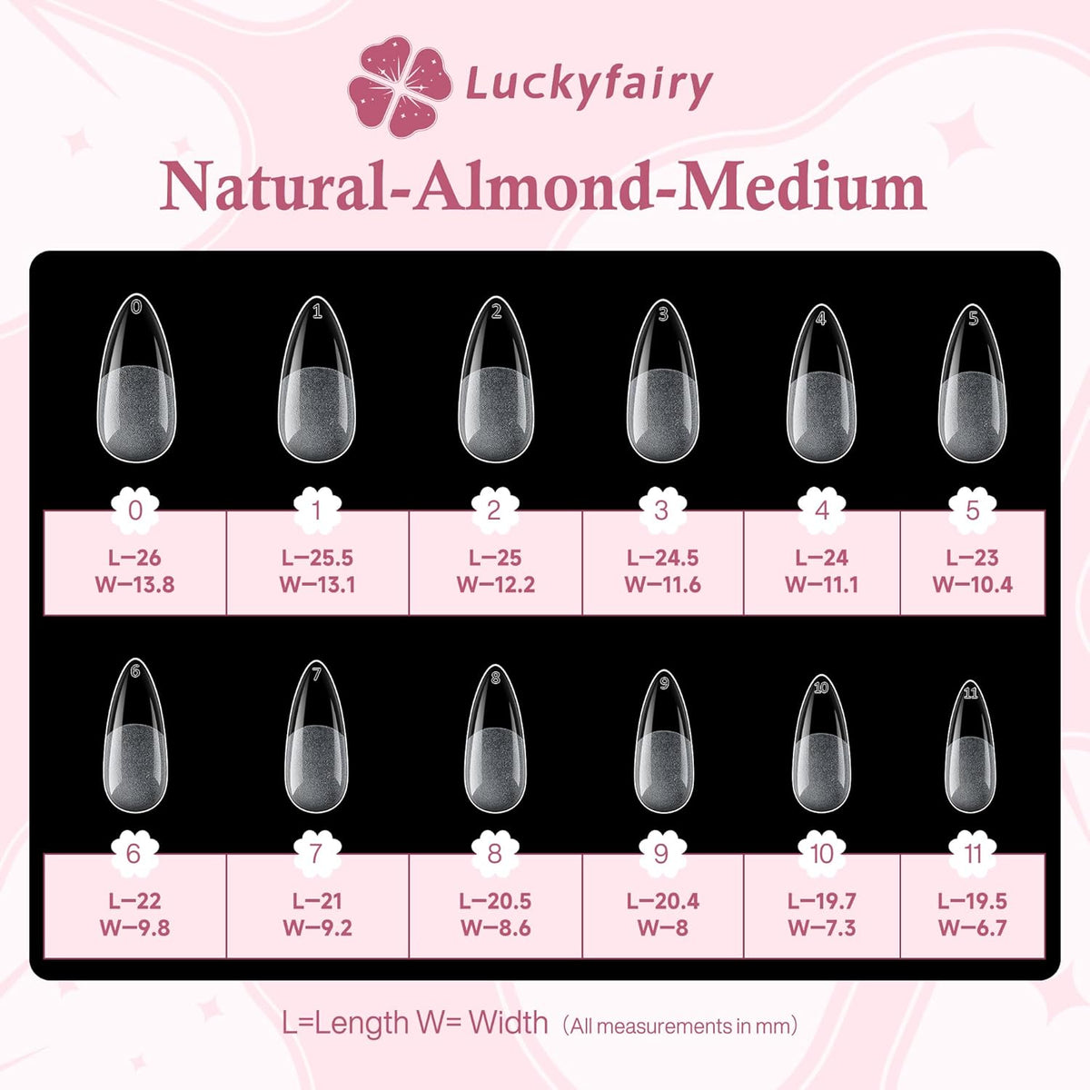Medium Almond Nail Tips, 504pcs Soft Gel Pre-Filed Acrylic Almond Fake Nails, Half Matte Full Cover Clear Press on Flase Nail Tips for Nail Extension Home DIY 12 Sizes