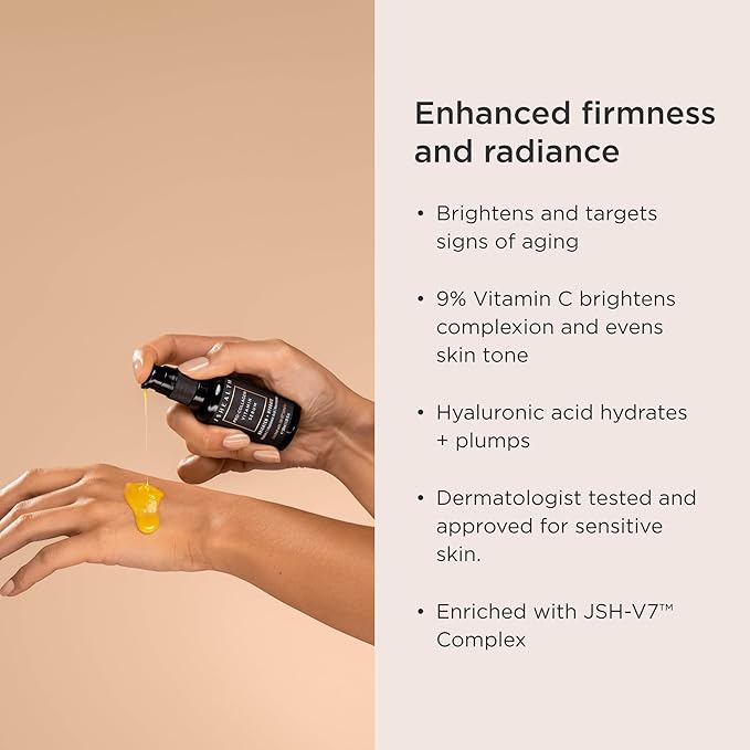 JSHealth Vitamin C Serum for Face - Brightening Hyaluronic Acid Serum - Anti Aging Vitamin C Face Serum - Hydrating Facial Serum with Niacinamide