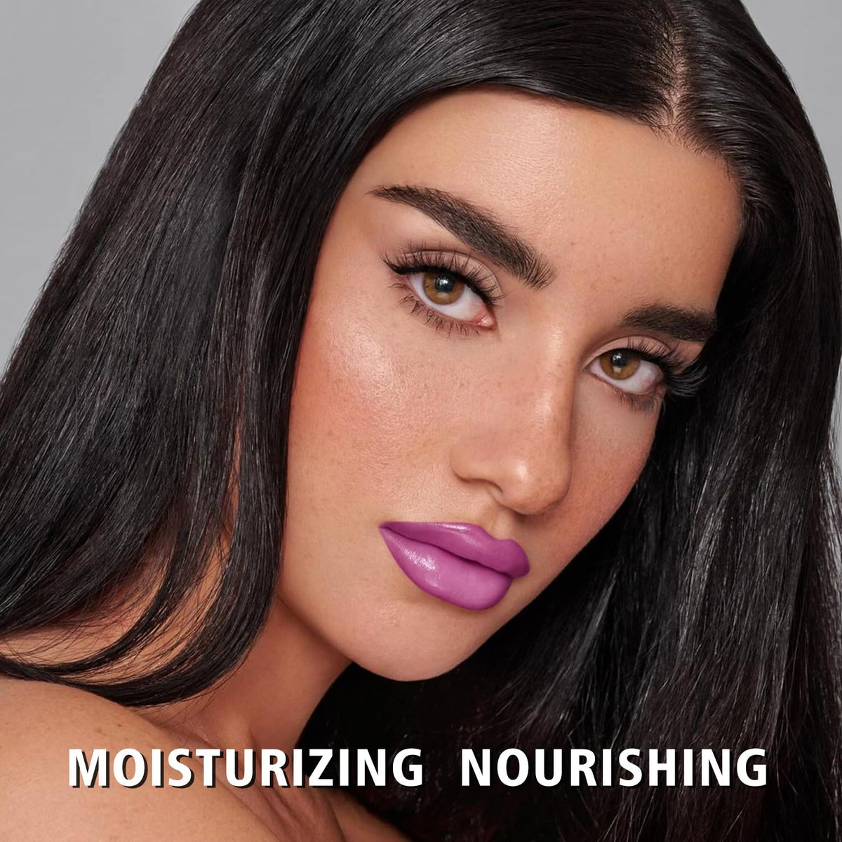 3Pc Moisture Lipsticks for Women Nude Pink Purple Lipstick Hydrate Tinted Lip Balm for Dry Cracked Lips Glossy Lip Color, MA55/62/65