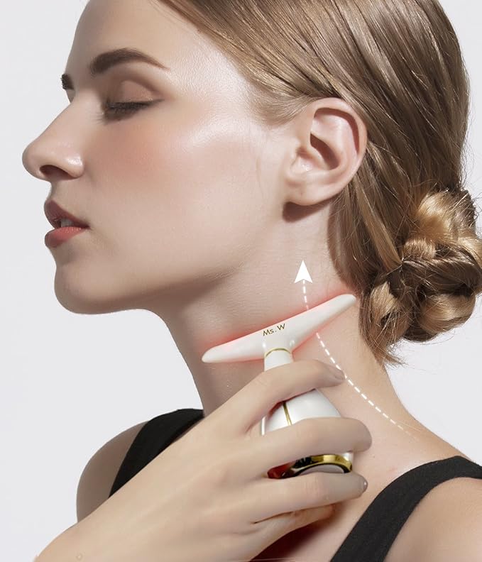 Ms.W Red Light Face Massager Electric Face Lifting, Facial Massager for Skin Care with LED, Heated, and Vibration,Tightenings and Rejuvenation for Face and Neck