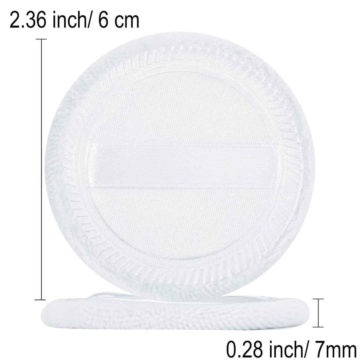 12 Pieces Powder Puffs Cotton Makeup Pads Soft Face Compact Puffs for Loose Setting Pressed Powder, 2.36 Inch (White)