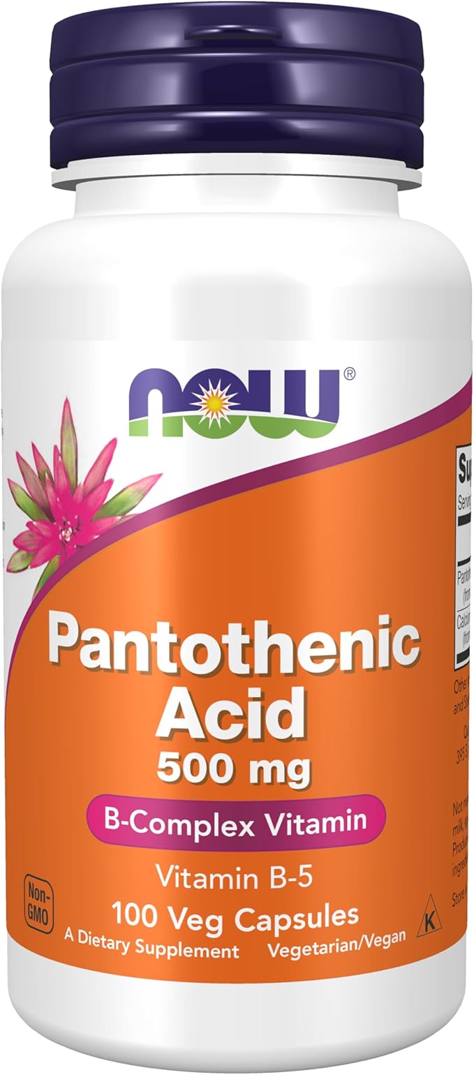 NOW Foods Supplements, Pantothenic Acid (Vitamin B-5) 500 mg, B-Complex Vitamin, 100 Capsules