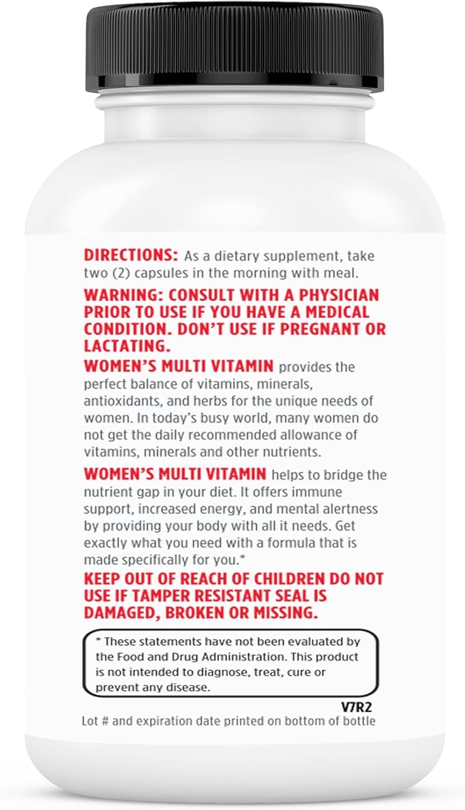 Renew Actives Women's Multi-Vitamin & Antioxidant: Daily Health Supplement - 22 Vitamins & Minerals for Energy & Mental Alertness, 2 Capsules per Serving - 60 Capsules