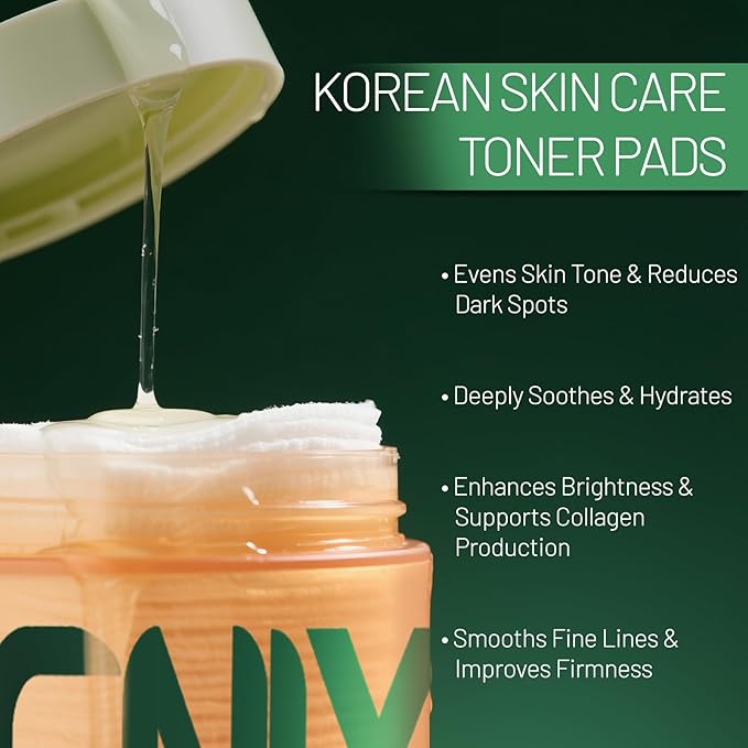 Korean Toner Pads (100 Count) – Hydrating & Anti-Aging for Dark Spots, Wrinkles & Uneven Skin – Infused with Snail Extract, CICA, Niacinamide & Peptides for a Clear, Radiant Complexion