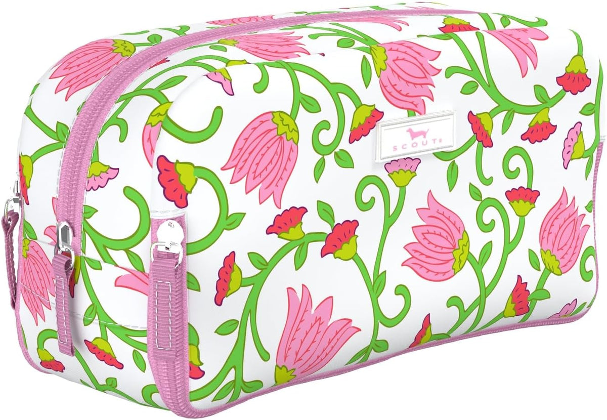 SCOUT 3-Way Toiletry Bag - Travel Makeup Pouch for Women with Three Zipper Compartments - Stands Upright, Wipes Clean