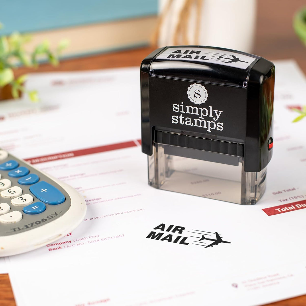Air Mail Office Stamp | 4 Different Sizes | 20 Designs | Multiple Color Options | Perfect for Quick Validation of Office Documents (Air Mail, Medium)