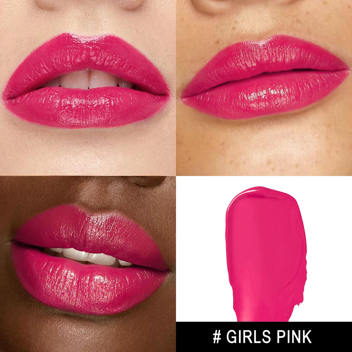 3Pc Moisture Lipsticks for Women Nude Pink Hot Pink Lipstick Hydrate Tinted Lip Balm for Dry Cracked Lips Glossy Lip Color, MA55/62/56