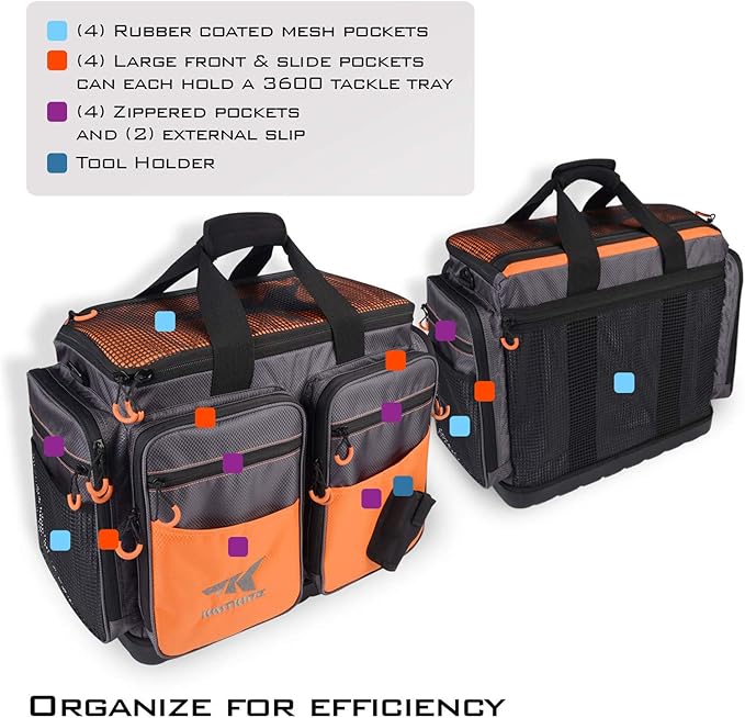 KastKing Fishing Gear & Tackle Bags - Saltwater Resistant Fishing Bags - Fishing Tackle Storage Bags