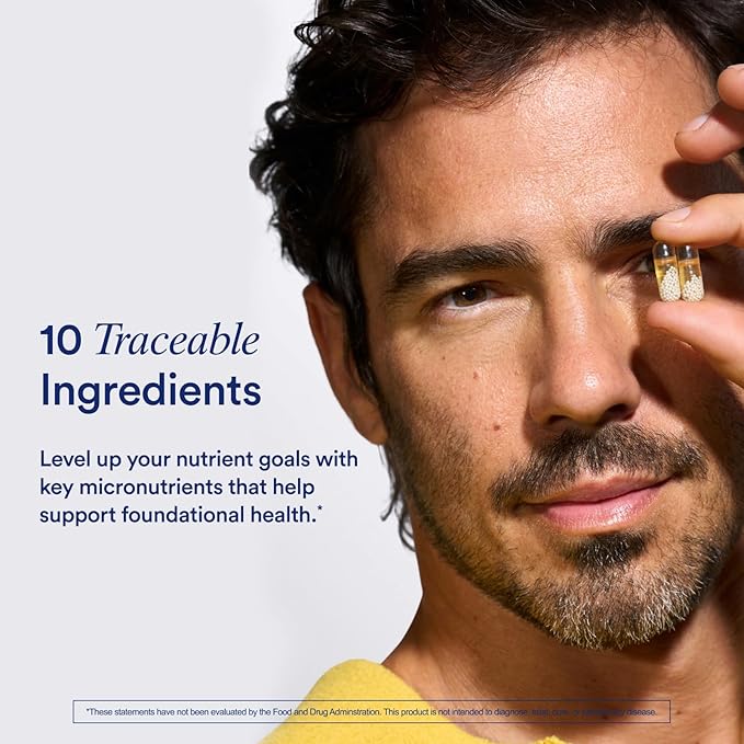 Ritual Multivitamin for Men 18+ with Zinc, Vitamin A and D3 for Immune Function Support*, Omega-3 DHA, B12, K2, Gluten Free, Non-GMO, Vegan, Mint Essenced, 30 Day Supply