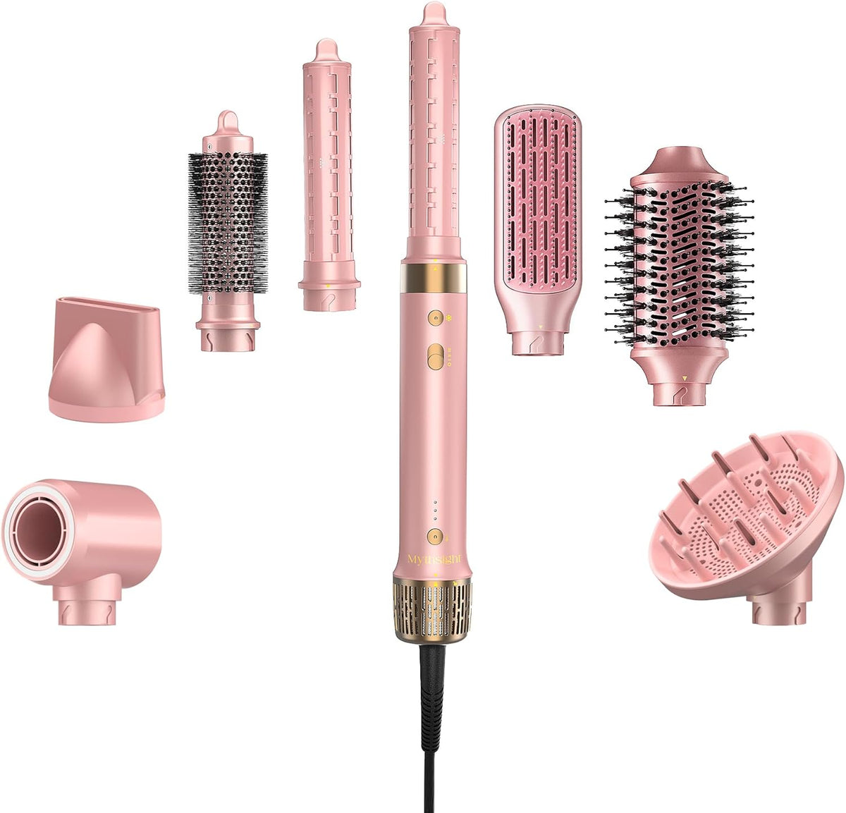 StyleVibe 8-in-1 Multi-Styler, Blow Dryer Brush & Thermal Brush with Auto Wrap Curl L/R, Fast Drying, Smooth Blowouts, Root-Lift Volume, No Heat Damage Frizz-Free Air Styler with Travel Bag