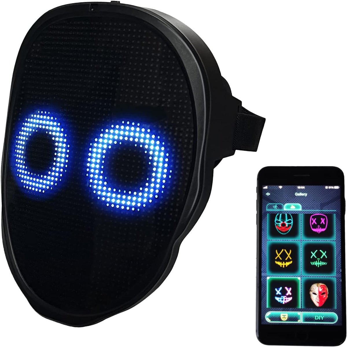 Depointer Life Led Mask with Bluetooth-compatible App Controlled, Customizable Shining Mask, unisex-adult