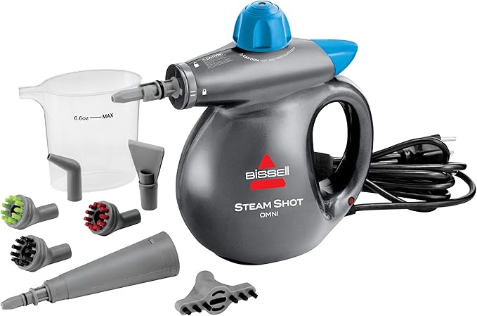 BISSELL® Steam Shot™ Omni handheld portable steam cleaner for tile, grout, windows, bathrooms, kitchens, includes 7 tools