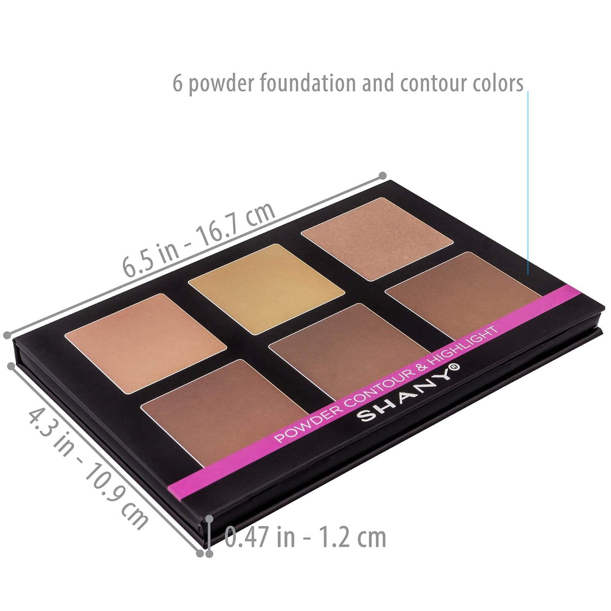 SHANY Powder Contour & Highlight Makeup Palette with Mirror - 6 Color Contour Palette - CONTOUR