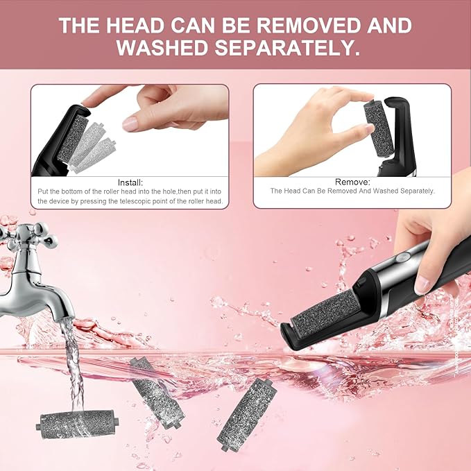 Electric Callus Removers for Feet, Smooth Pedicure Wand Rechargeable Electric Foot File,Professional Pedicure Tools for Dry, Dead, Cracked, Hard Skin, at Home Feet Spa Care Kit for Men & Women