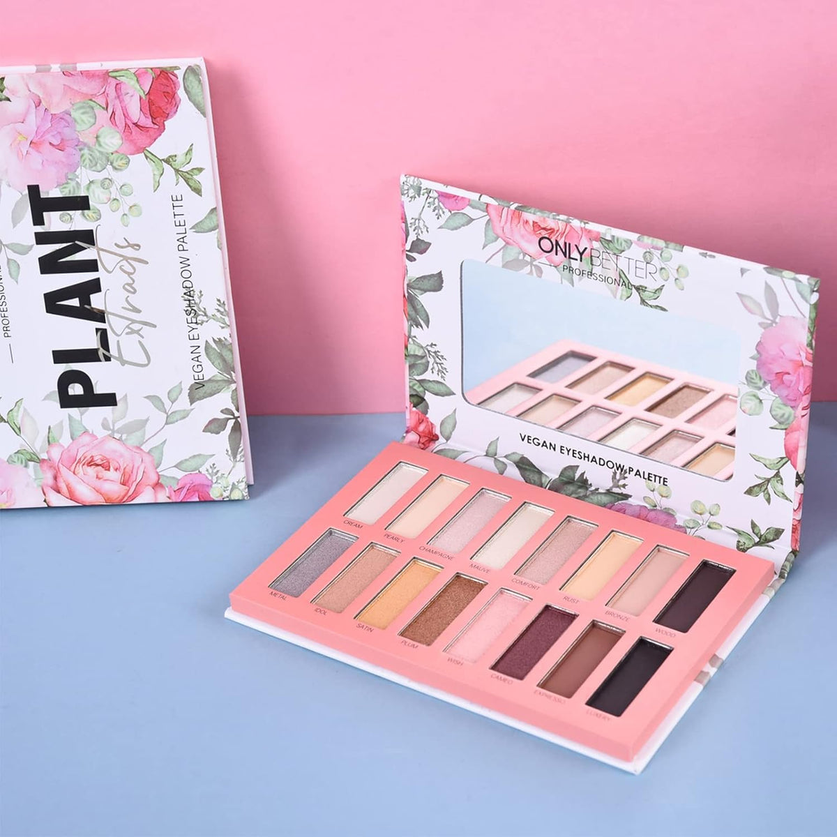 Vegan Eyeshadow Palette High Pigmented Brown Eyeshadow Palette Easy to Blend Color Fusion 16 Shades Metallic and Shimmer Nude Eyeshadow Palette Long Lasting Sweatproof and Waterproof