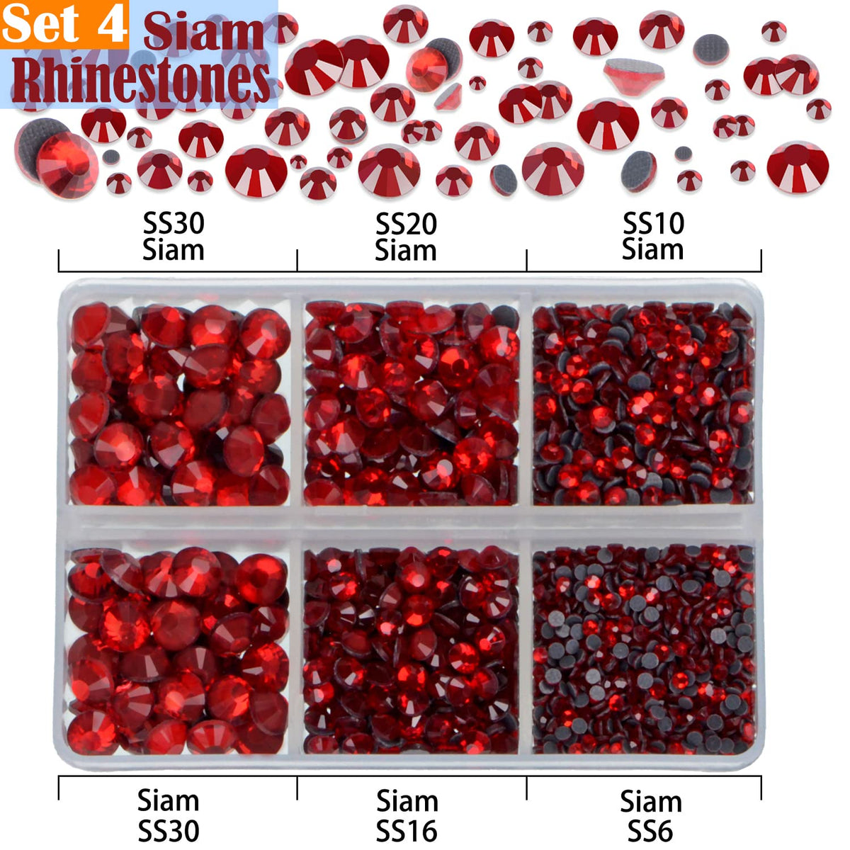LPBeads 10000pcs Hotfix Rhinestones Flatback Glass Red Pink Fuchsia and Rose Rhinestone with Tweezers and Picking Pen for Crafts Clothes Nail Art