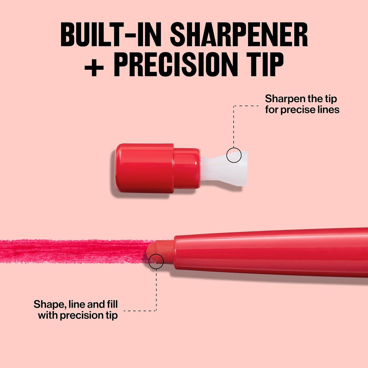 Revlon Colorstay Lip Liner Makeup with Built-in-Sharpener, Longwear Rich Colors, Smooth Application, 645 Chocolate, 0.01 oz