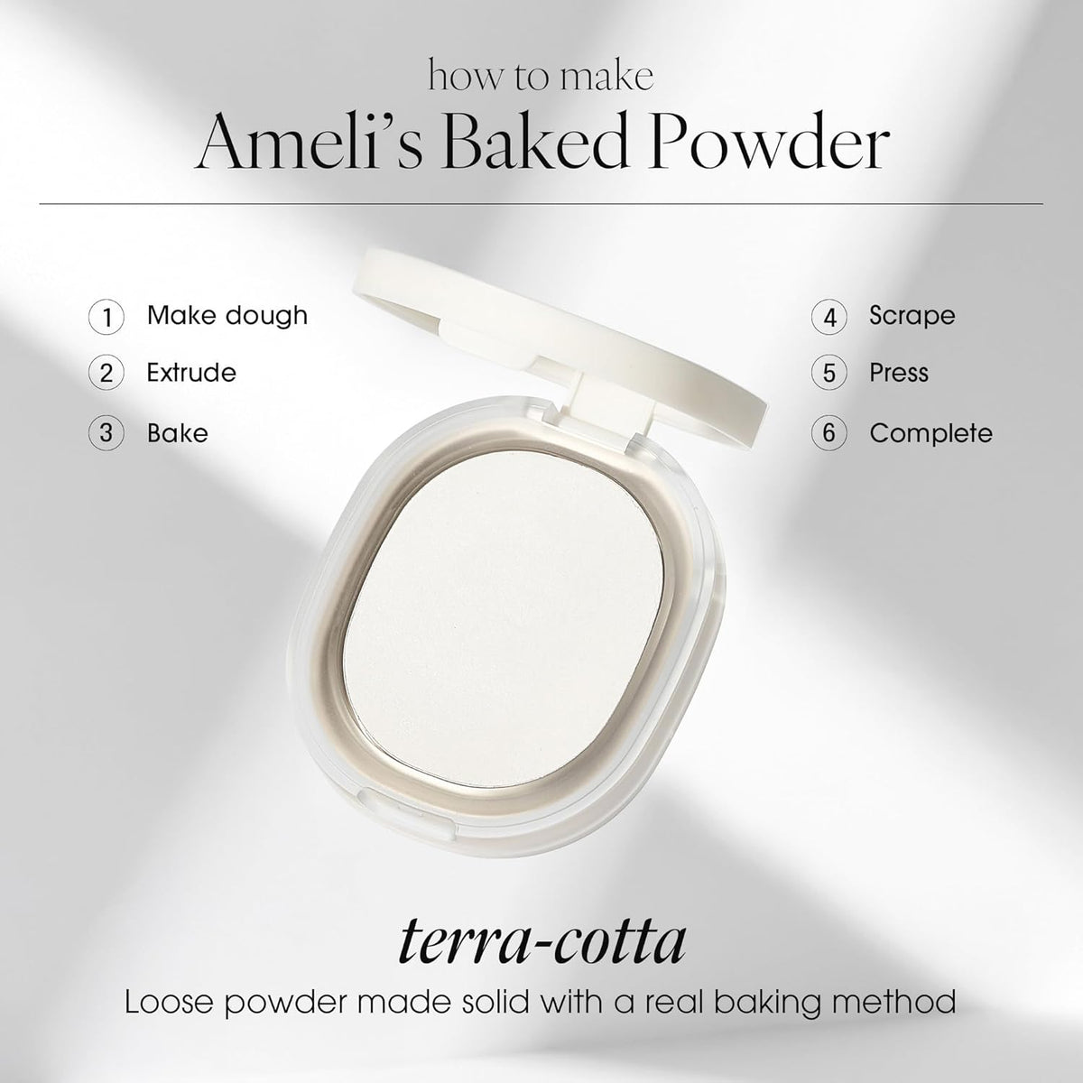 BAKED POWDER 005 SNOW WHITE, Terra-Cotta Facial Powder, Crease-free, Smudge Free & Weightless Setting powder (6.2g, 0.014 oz.)